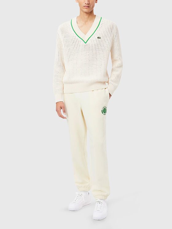 Cotton sports trousers with logo - 1