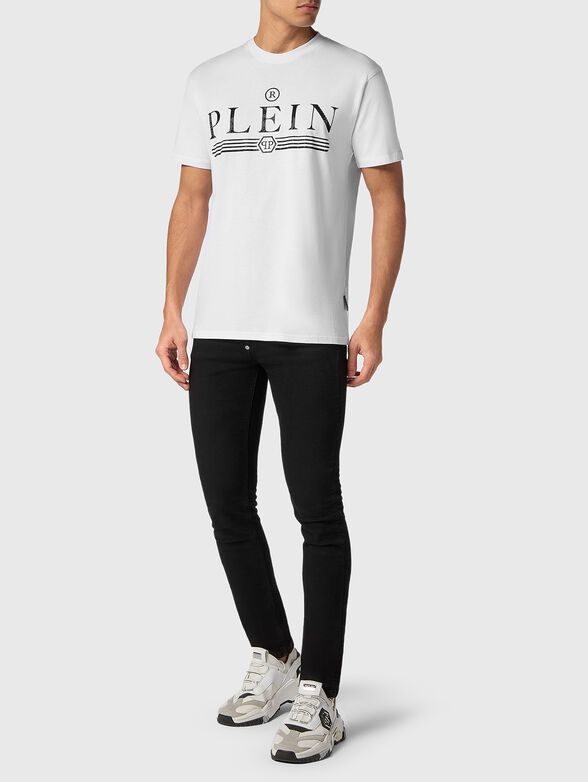 White T-shirt with rhinestones - 1