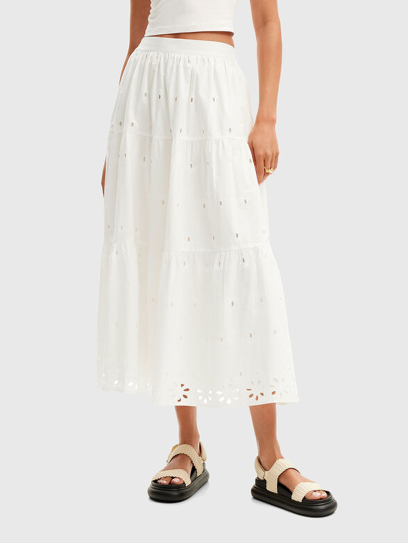 White skirt in cotton  - 0