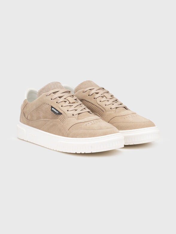 Suede sports shoes with logo - 1