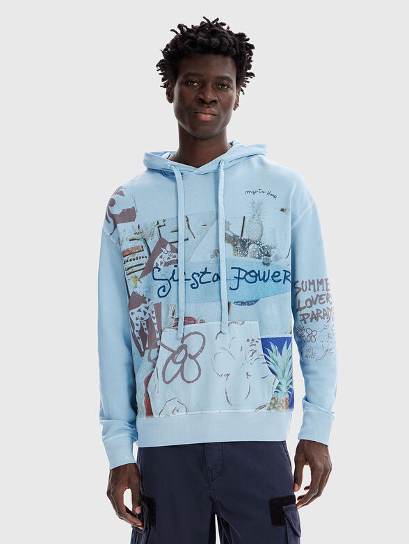 BAIRD sweatshirt with hood and print - 1