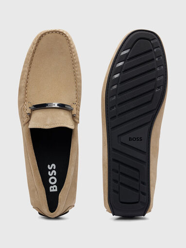 NOEL beige suede loafers - 4