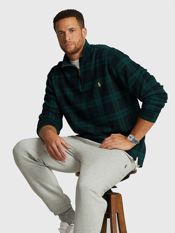Cotton sweater with zip - 1
