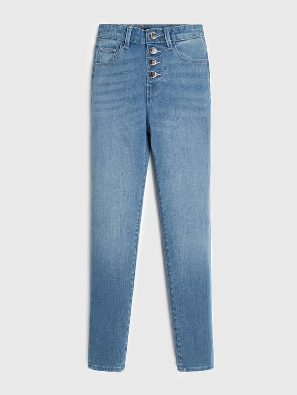 Jeans with high waist and lurex threads - 1
