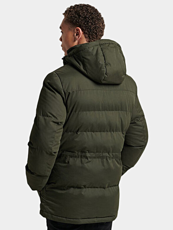 Black padded jacket with hood - 3
