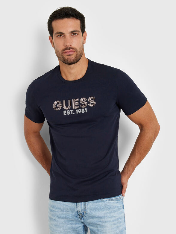 Black cotton t-shirt with logo - 1