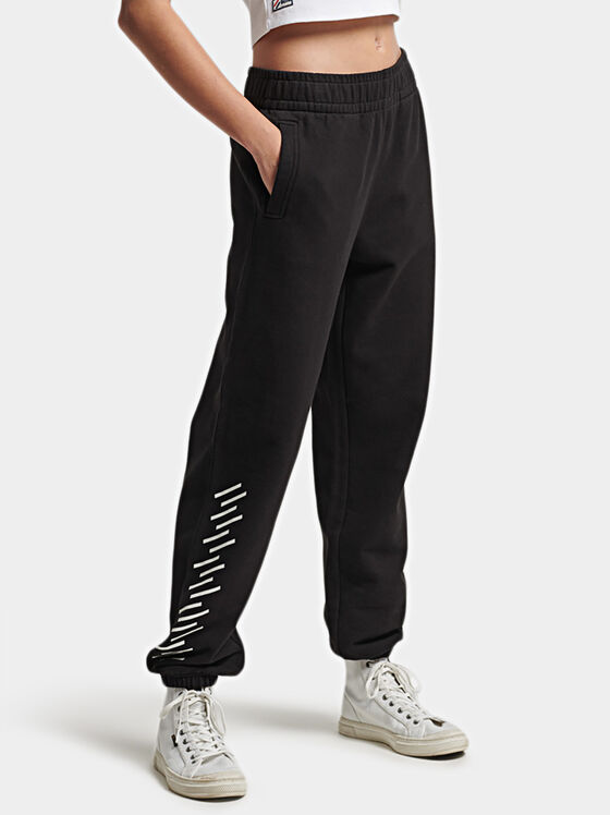 Cotton sports pants with logo details - 1