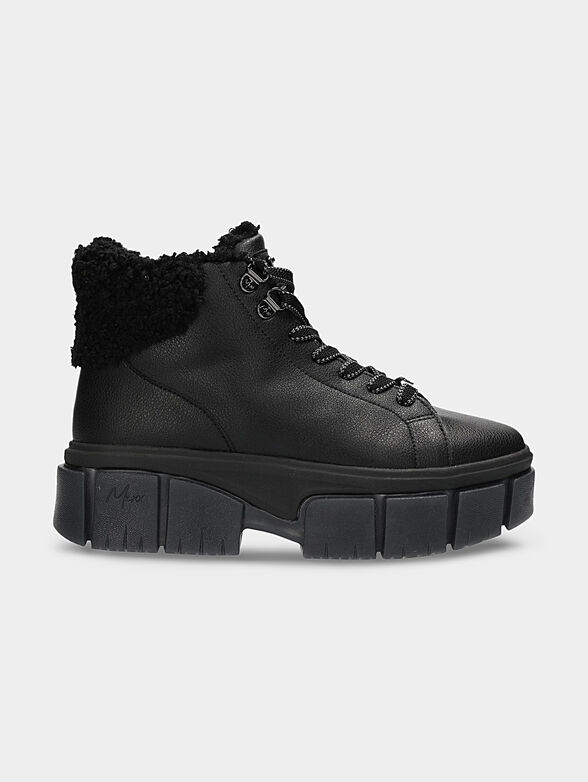 KEYLA black leather blend ankle boots - 0