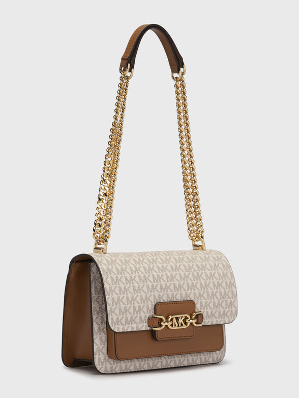 Bag with monogram logo print and golden handle - 3