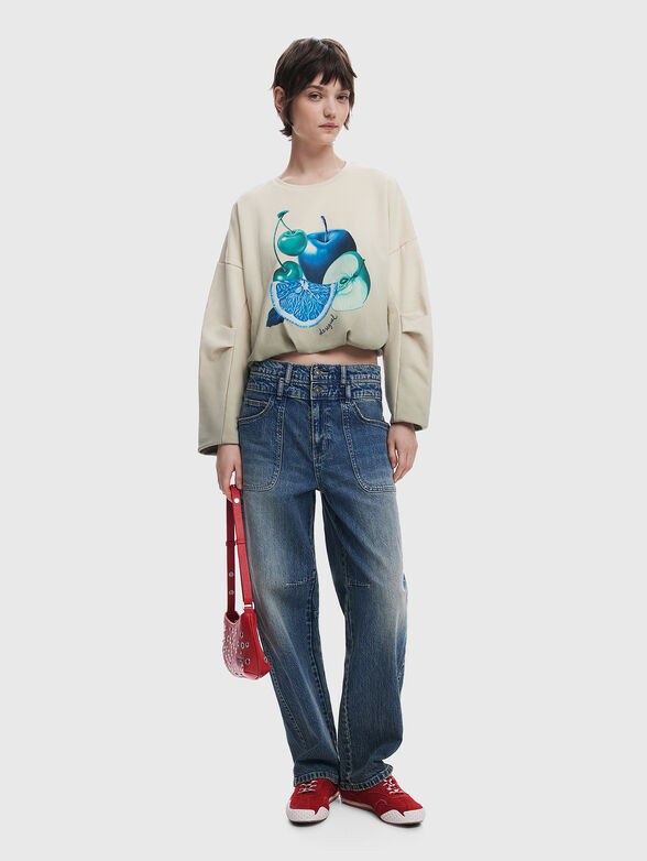 Short sweatshirt with print - 2