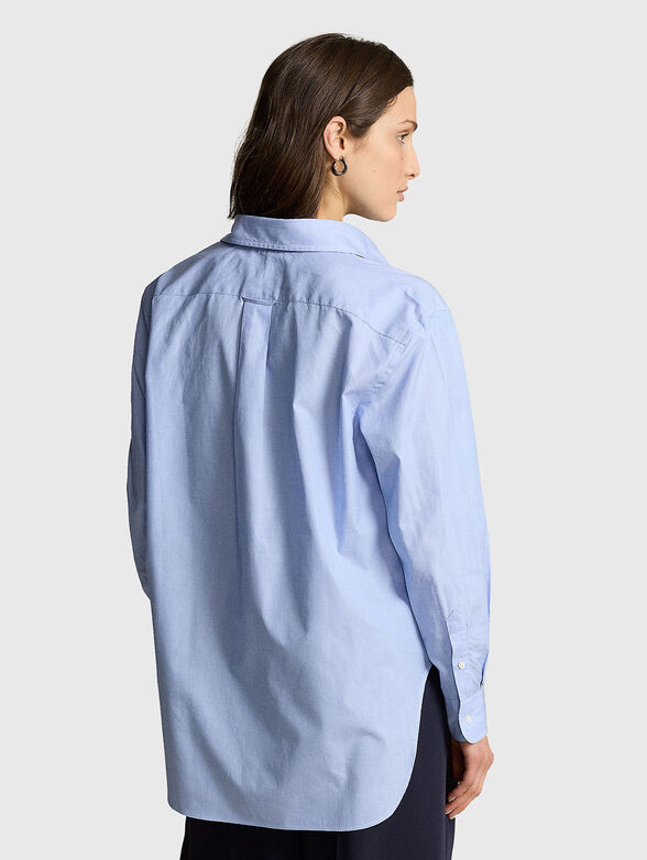 Cotton shirt with elongated back hem - 2