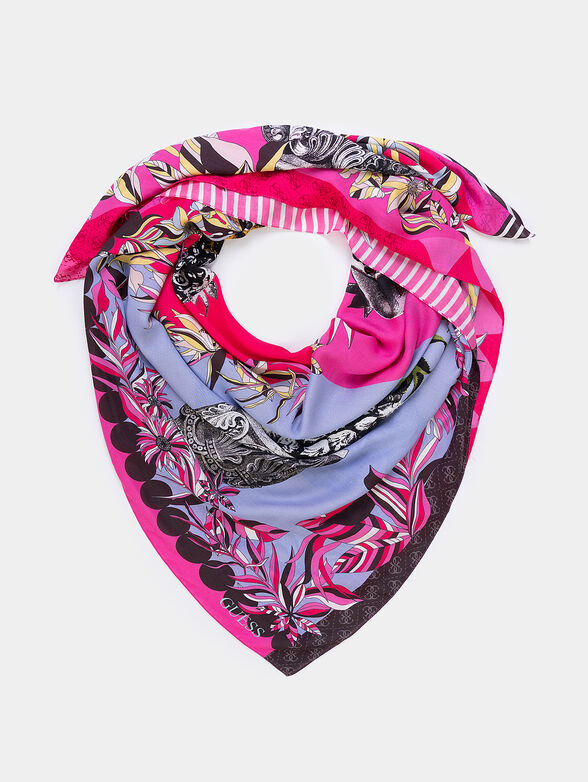KEFIAH scarf with print in black and white - 1