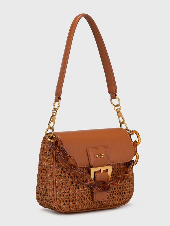 Brown knitted bag with detachable handle - 4