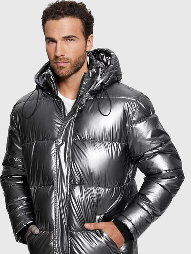 Puffer jacket with metallic effect - 5