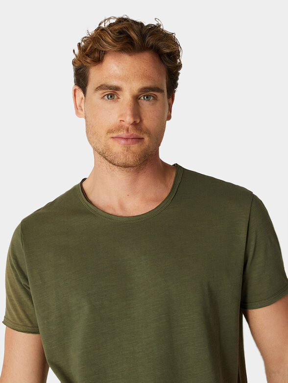 Cotton T-shirt in green color - 4