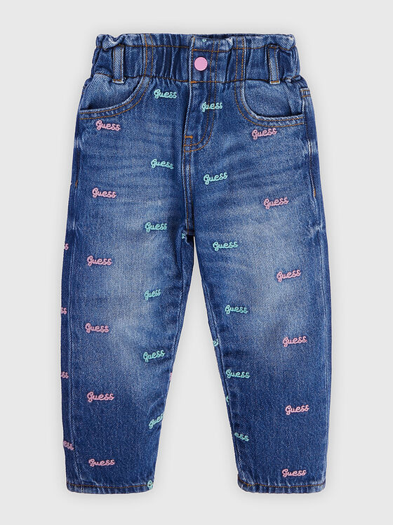 Blue jeans with logo embroidery - 1