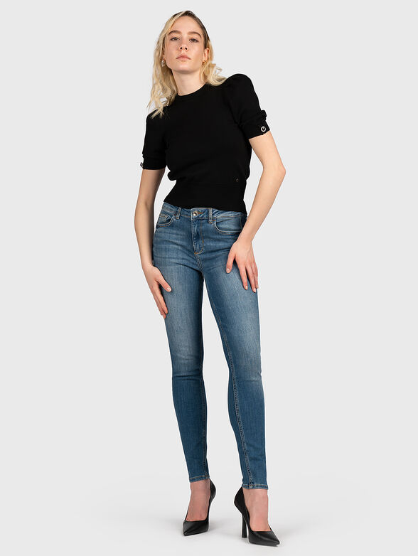 EMMA black sweater with puff sleeves - 2