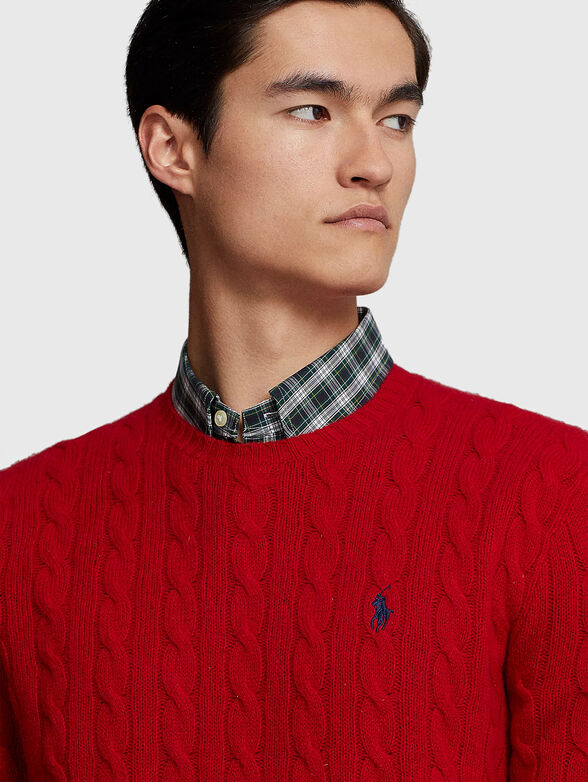 Red sweater in wool blend - 4