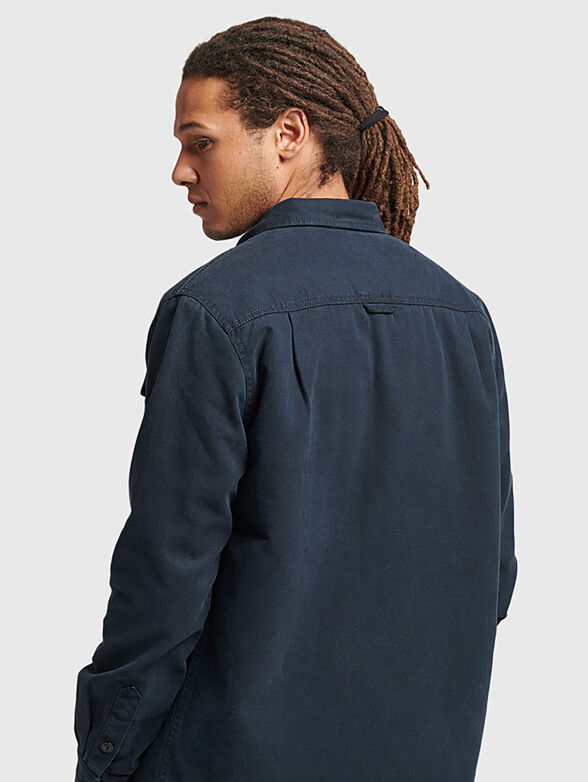 Green cotton shirt with pockets - 3