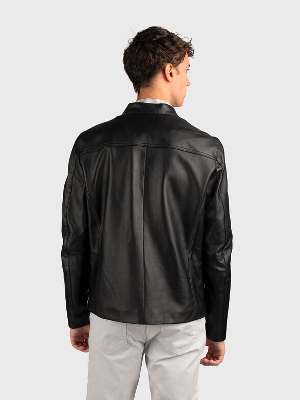 Leather biker jacket - 2