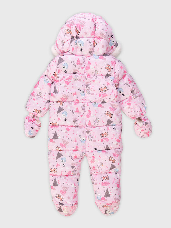 Jumpsuit with fluffy hood - 1