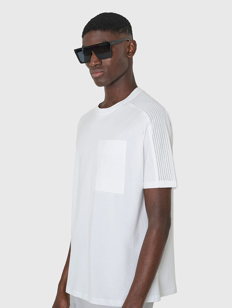 Cotton T-shirt with accent sleeves  - 2