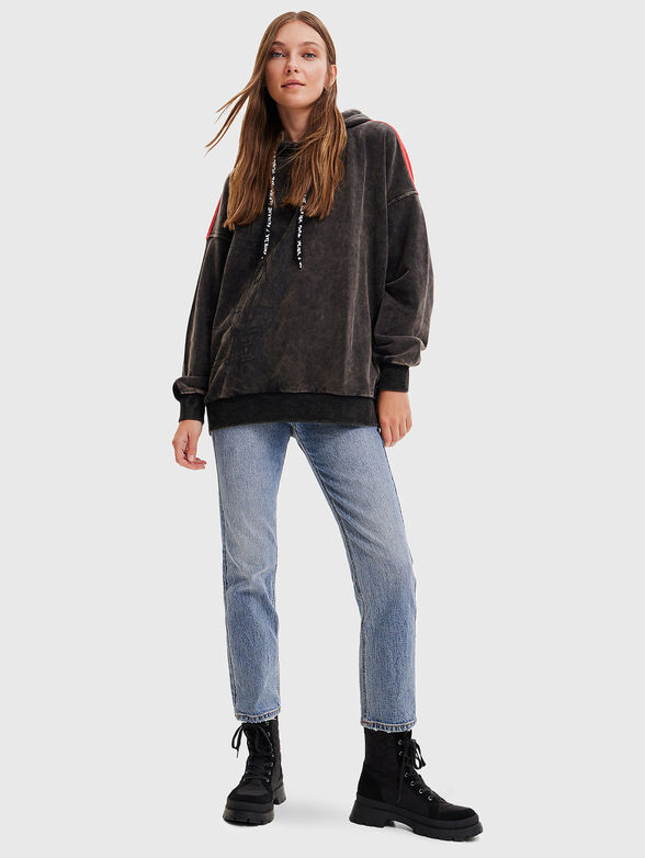 Oversized sweatshirt with accented back - 4