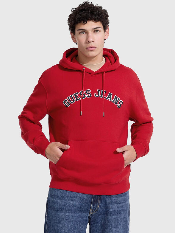 Cotton sweatshirt with hood and logo - 0