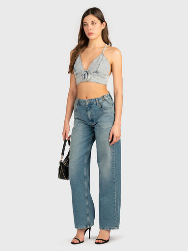 Jeans with high waist and wide legs - 4