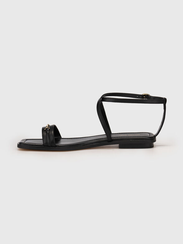Leather sandals with logo - 3