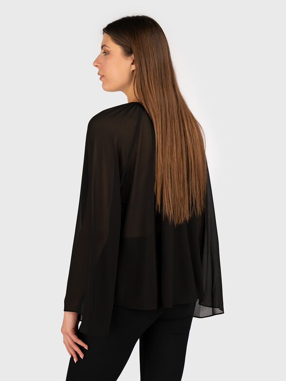 Long sleeve blouse with sheer effect - 1