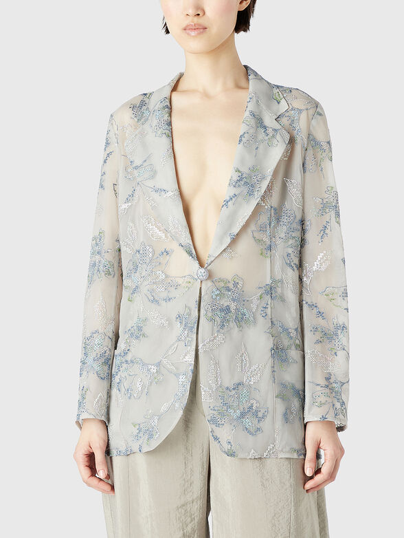 Blazer with floral accents - 0