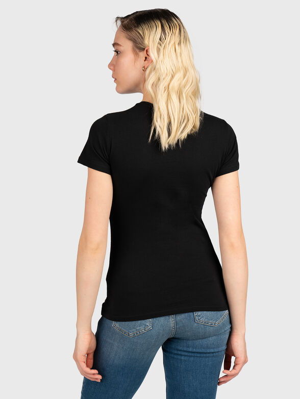VARENNA black cotton T-shirt with logo print - 2