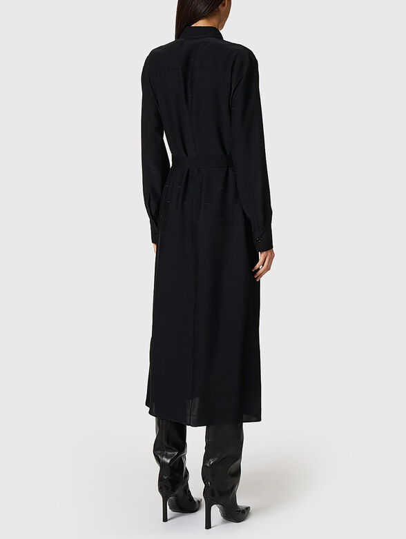 Black viscose blend midi dress - 1