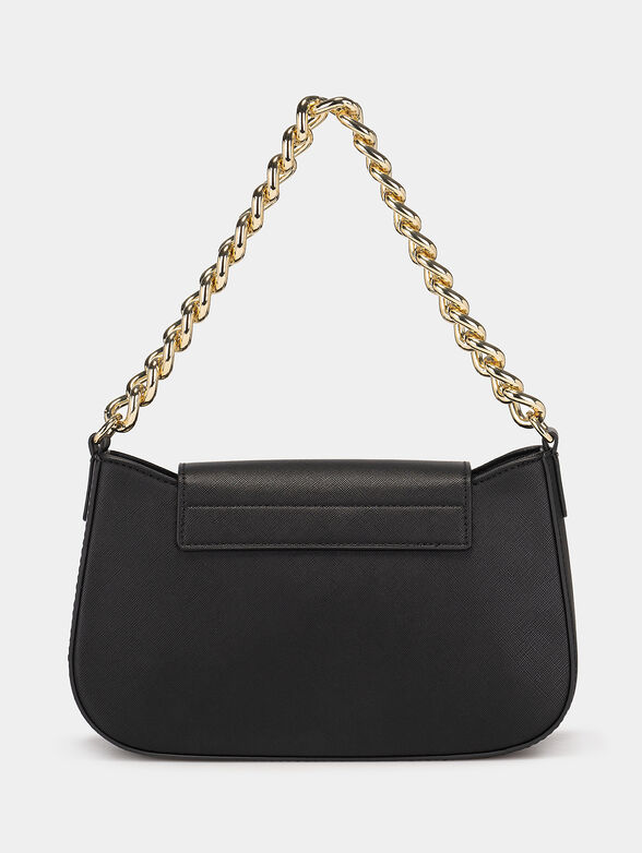 Black eco leather bag with metal logo - 2