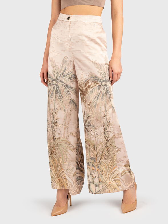 Trousers with high waist and wide legs - 0