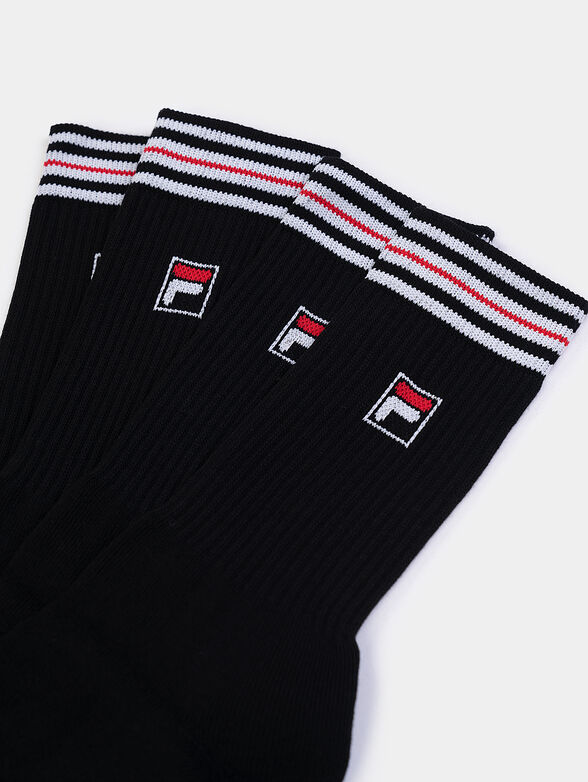 Set of two pairs of black socks with logo - 2