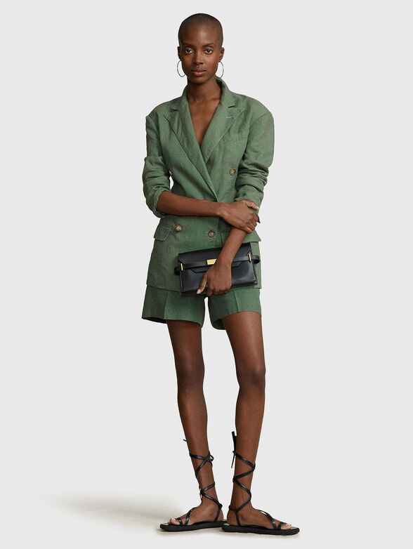 Green linen shorts - 3