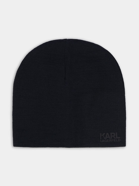 Black beanie with logo motif - 1