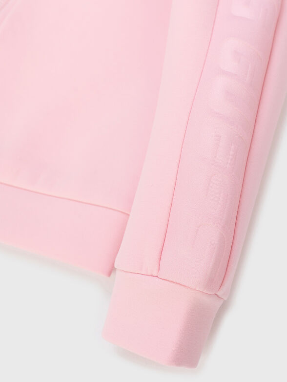 Cotton blend sweatshirt in pink  - 4