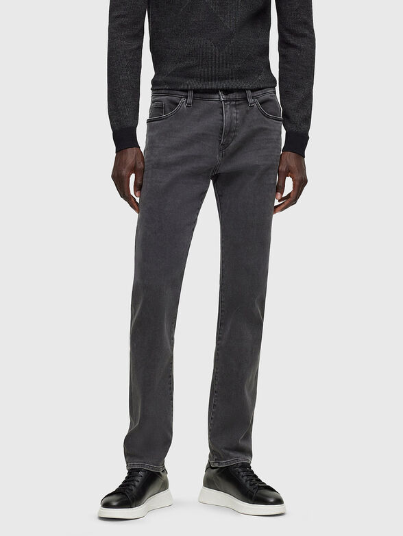 Dark grey slim-fit jeans - 1