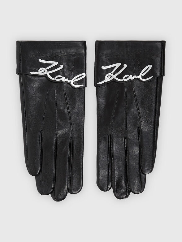 Black logo gloves - 0