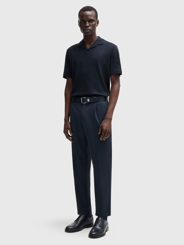 Cotton polo shirt with side slits - 2