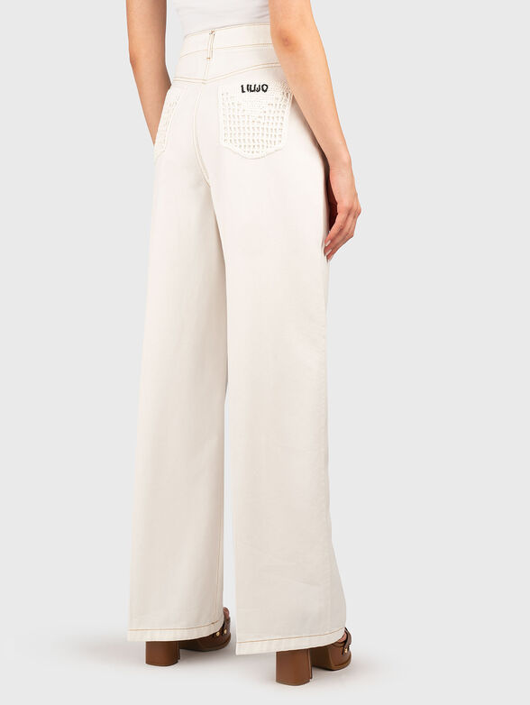 High waisted jeans with accent stitching - 1