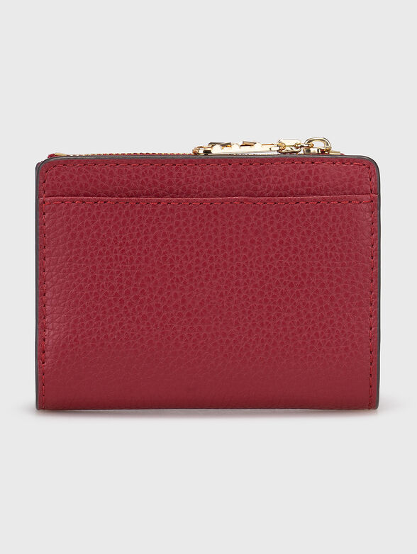 Beige leather wallet with logo - 2
