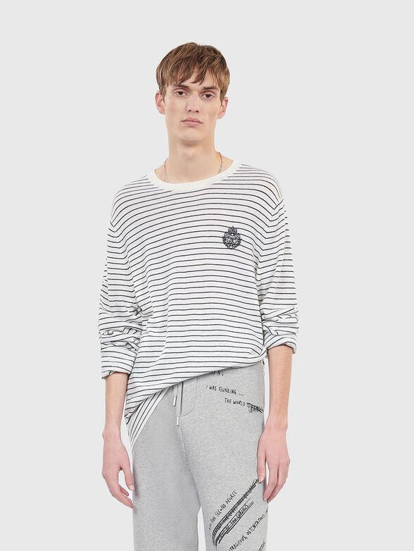 Striped blouse in wool and cashmere - 0