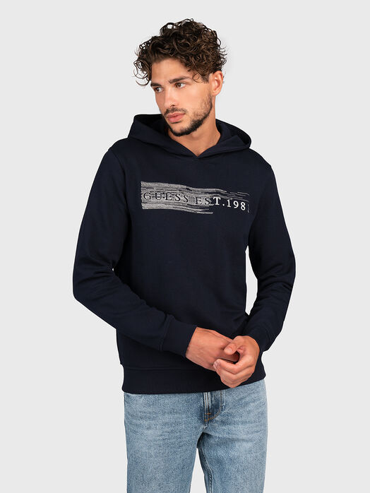 Sweatshirt with hood and contrasting embroidery