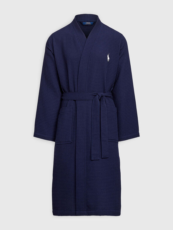 Blue dressing gown with logo embroidery - 4
