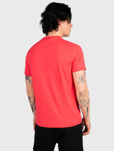 T-shirt in coral colour with print - 3