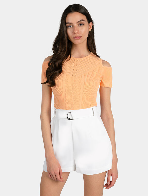 MICHEL Knitted blouse in peach color - 4